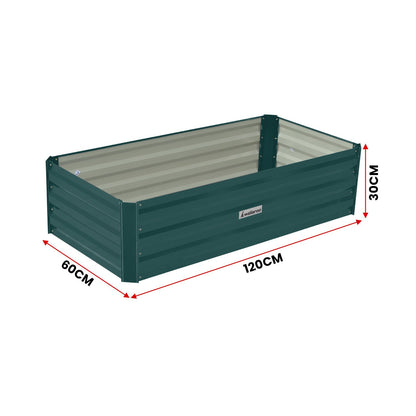 Wallaroo Garden Bed 120 x 60 x 30cm Galvanized Steel - Green