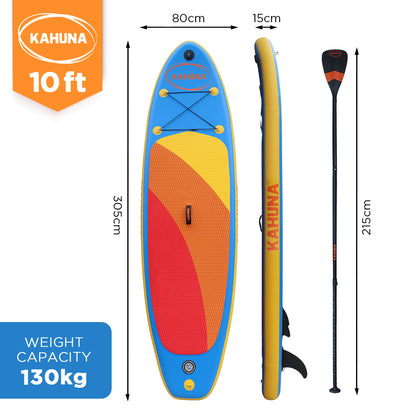 Kahuna Hana Inflatable Stand Up Paddle Board 10FT w/ iSUP Accessories