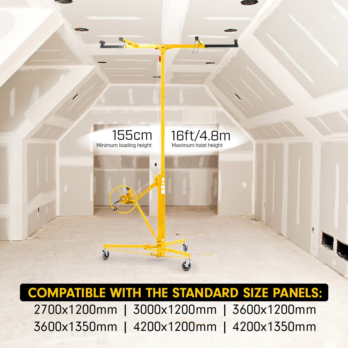 Kartrite 16ft Plaster Drywall Board Sheet Panel Hoist Lifter