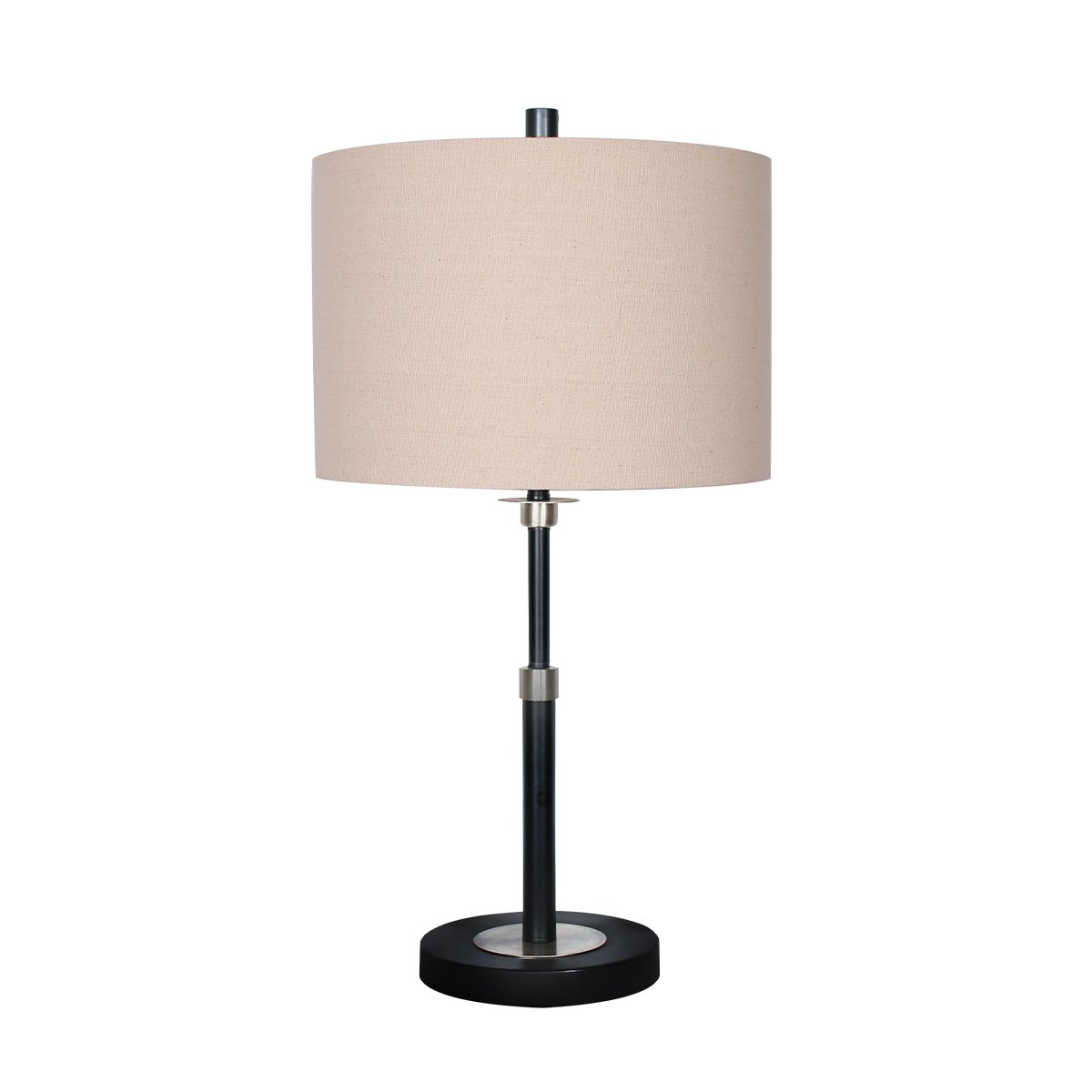 Sarantino Metal Table Lamp with Linen Drum Shade