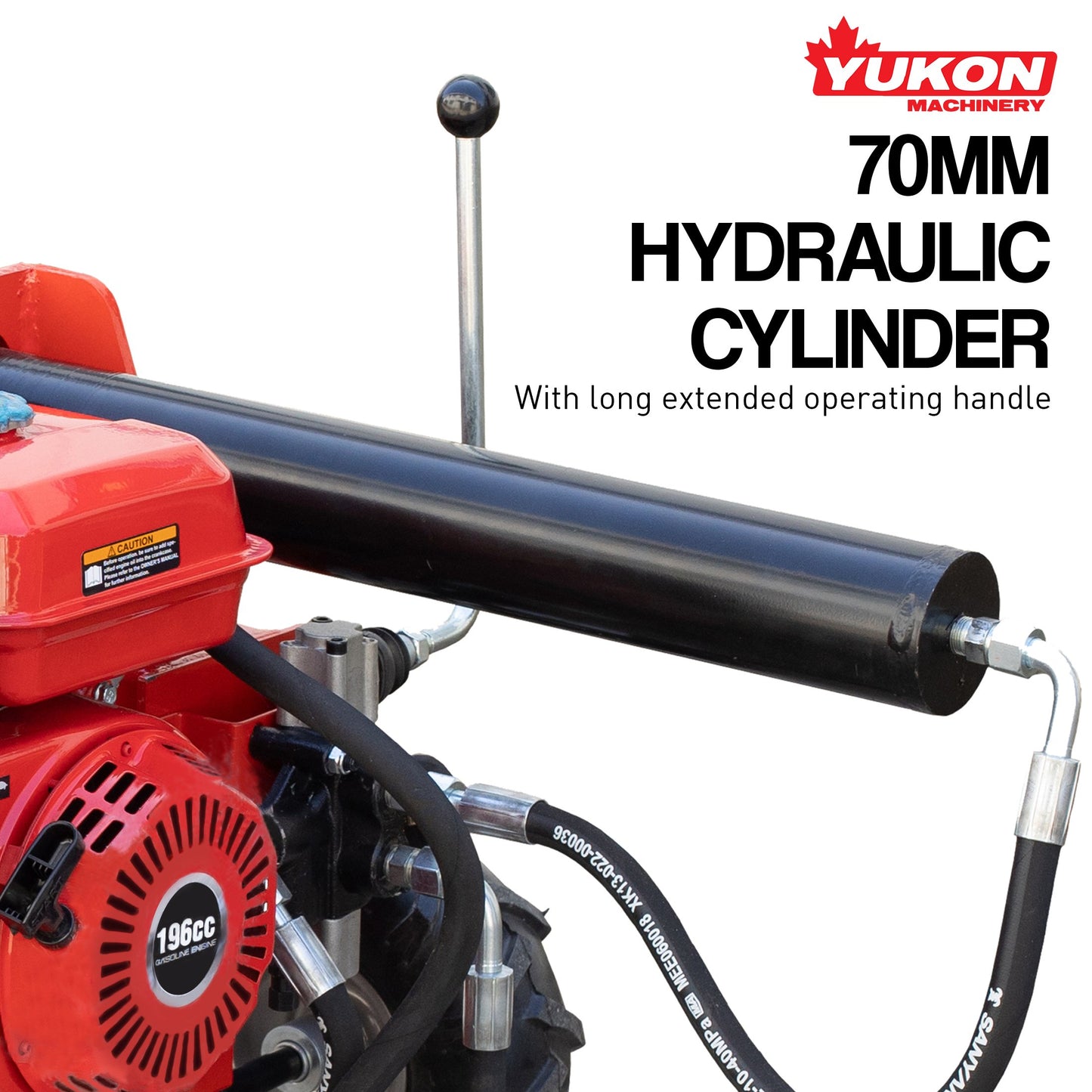 Yukon 15ton Petrol Hydraulic Log Splitter Wood Timber Firewood Block Cutter 196cc