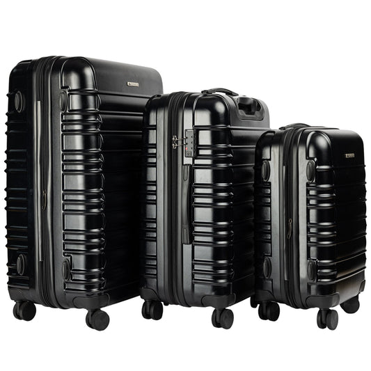 Olympus Noctis 3PC Luggage Set Hard Shell ABS+PC - Stygian Black