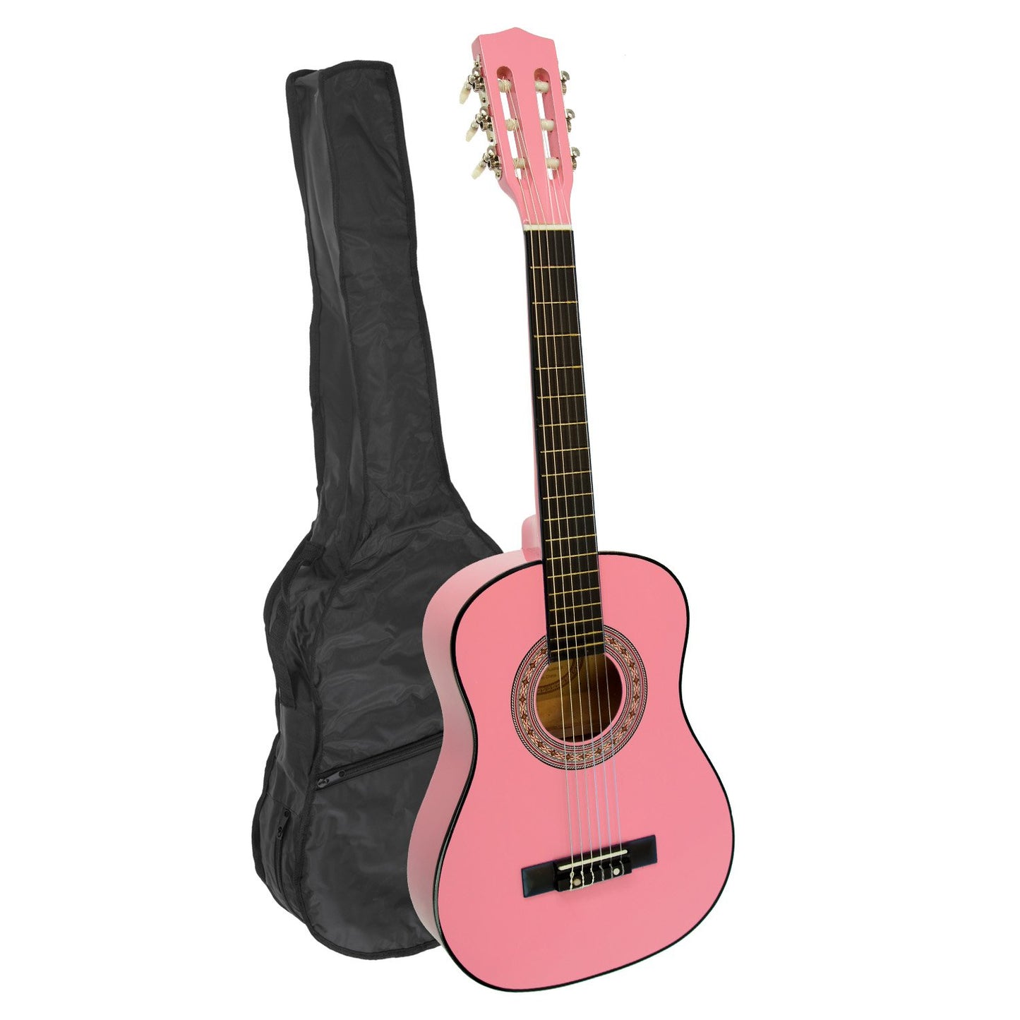 Karrera 34in Acoustic Wooden Childrens Guitar - Pink