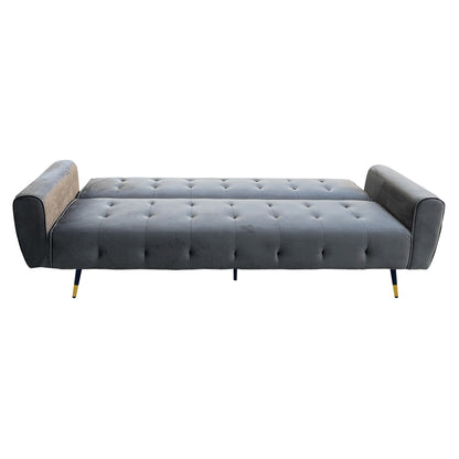 Sarantino Ava 3-seater Tufted Velvet Sofa Bed By Sarantino - Dark Grey