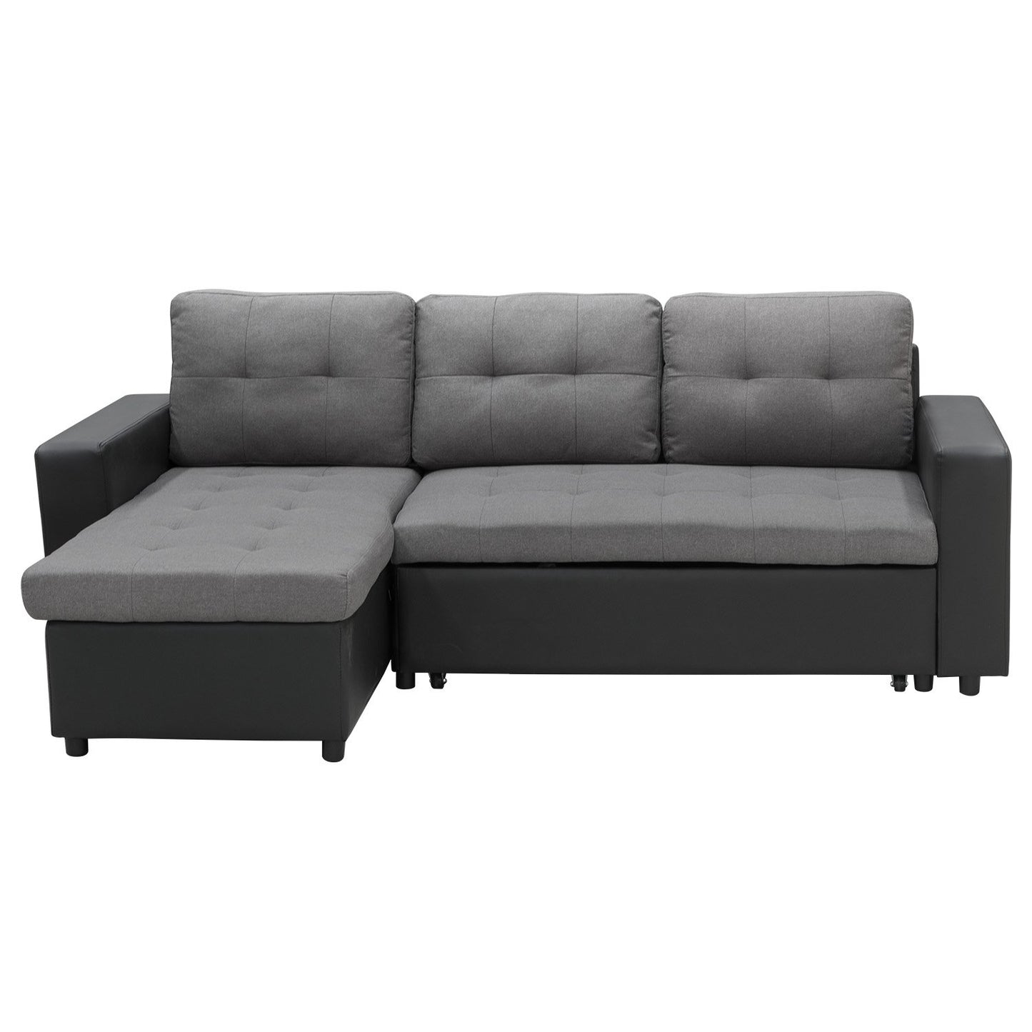 Sarantino Corner Sofa Linen Lounge Couch L-shaped Modular Furniture Home Chaise Grey