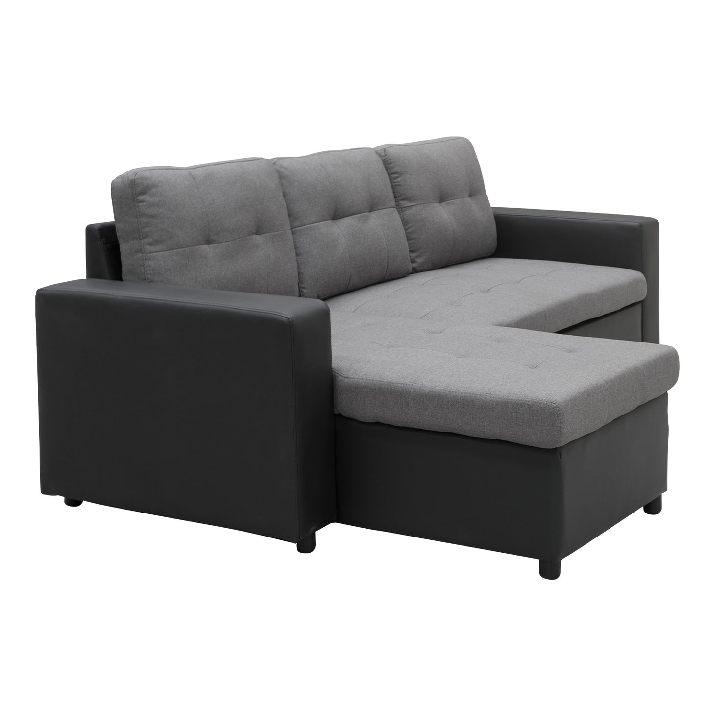 Sarantino Corner Sofa Linen Lounge Couch L-shaped Modular Furniture Home Chaise Grey