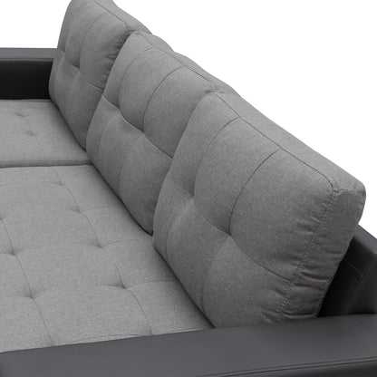 Sarantino Corner Sofa Linen Lounge Couch L-shaped Modular Furniture Home Chaise Grey