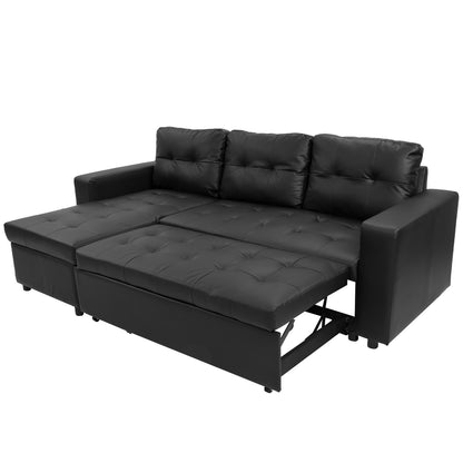 Sarantino Corner Sofa Faux Leather Lounge Couch L-shaped Modular Furniture Home Chaise Grey