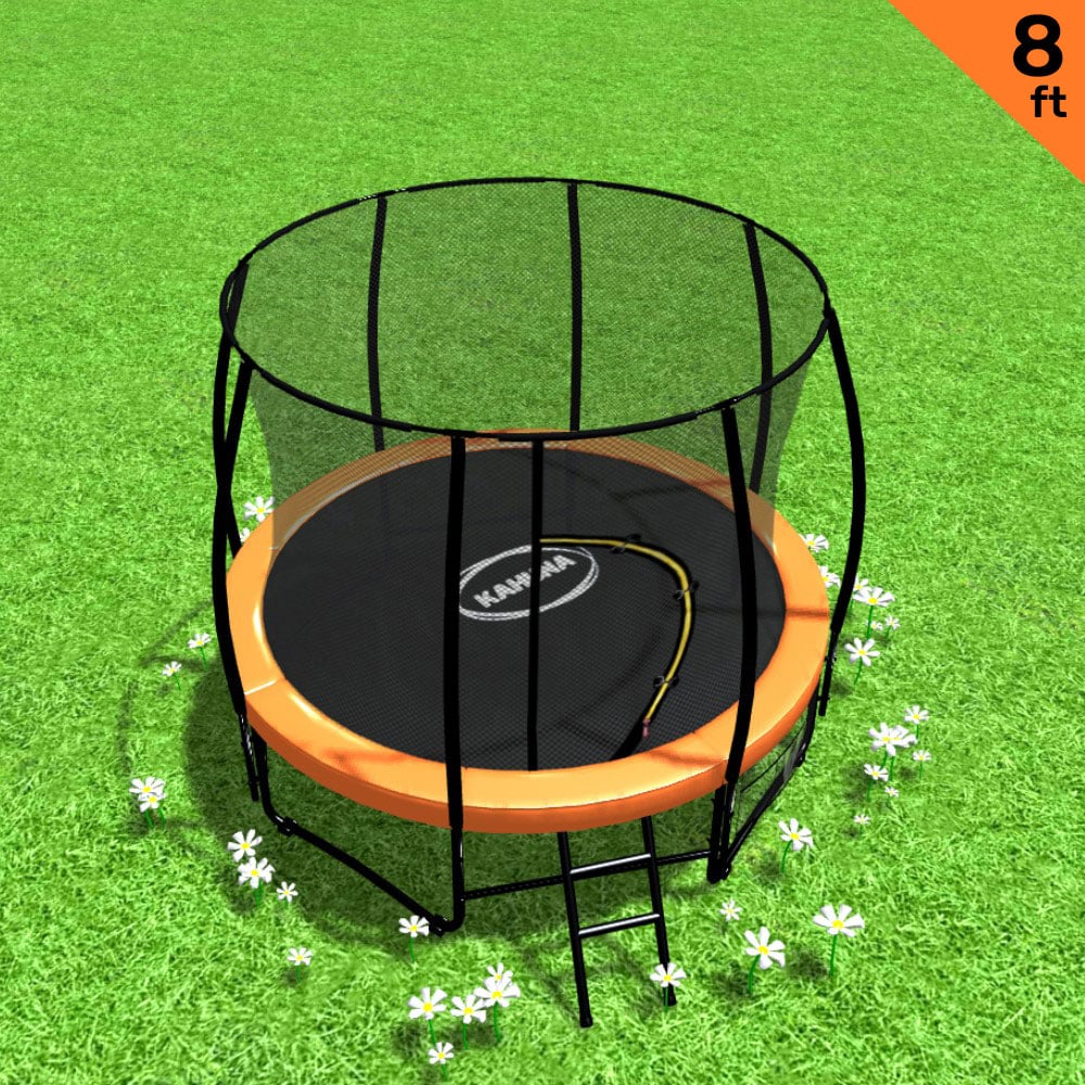 Kahuna 8ft Trampoline Kahuna With Spring Mat Pad Net Outdoor - Orange