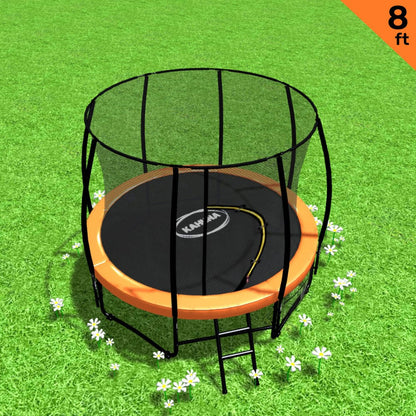 Kahuna 8ft Trampoline Kahuna With Spring Mat Pad Net Outdoor - Orange