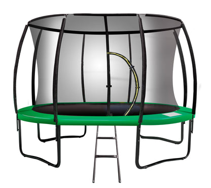 Kahuna 12ft Trampoline Free Ladder Spring Mat Net Safety Pad Cover Round Enclosure Green