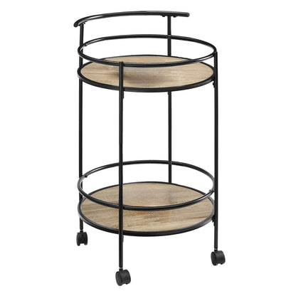 Sarantino Reno Mini Bar Cart Caddy - Grey Oak