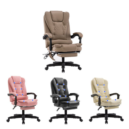 8 Point Massage Chair Executive Office Computer Seat Footrest Recliner Pu Leather Pink