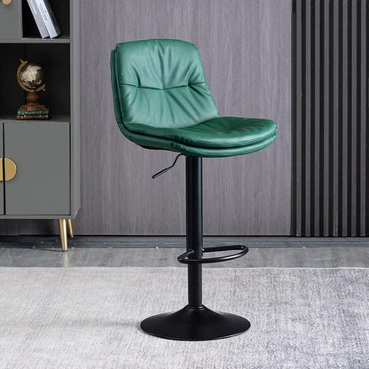 SERENITà Bar Stools Kitchen Bar Stool Leather Barstools Swivel Gas Lift Counter Chairs BS8406 Green