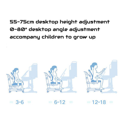 120cm Height Adjustable Children Kids Ergonomic Study Desk Pink AU