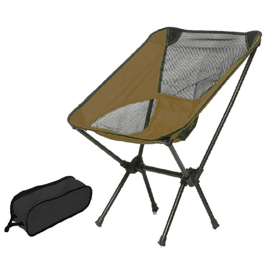 Ultralight Aluminum Alloy Folding Camping Camp Chair Outdoor Hiking Brown