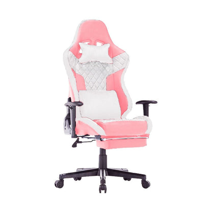 7 RGB Lights Bluetooth Speaker Gaming Chair Ergonomic Racing chair 165° Reclining Gaming Seat 4D Armrest Footrest Pink White