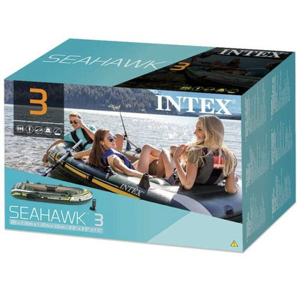 INTEX Seahawk 3 Person Inflatable Boat Fishing Boat Raft Set 68380NP AU