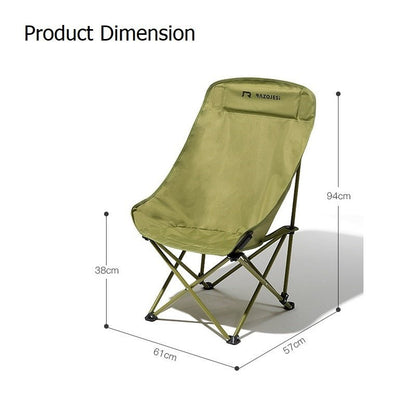 RAZOJESS Enlarged Moon Chair for Outdoor Camping Fishing Picnic  Green