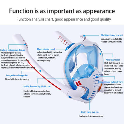 Snorkel Mask Safe Double Breathing System Full Face Snorkeling Anti Leak/Fog AU Small