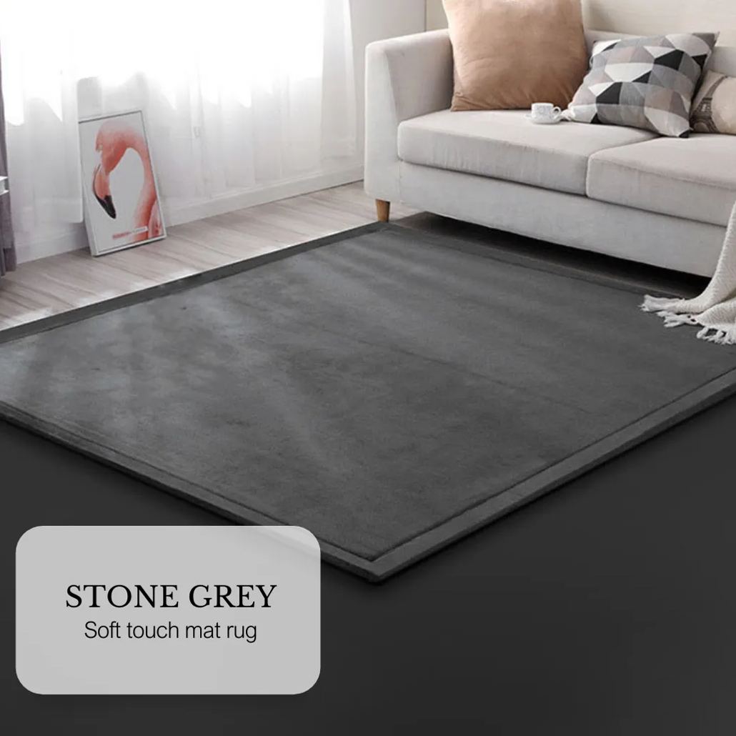 Soft Touch Ultra Plush Memory Foam Tatami Stone Grey Mat - 200 X 300 CM