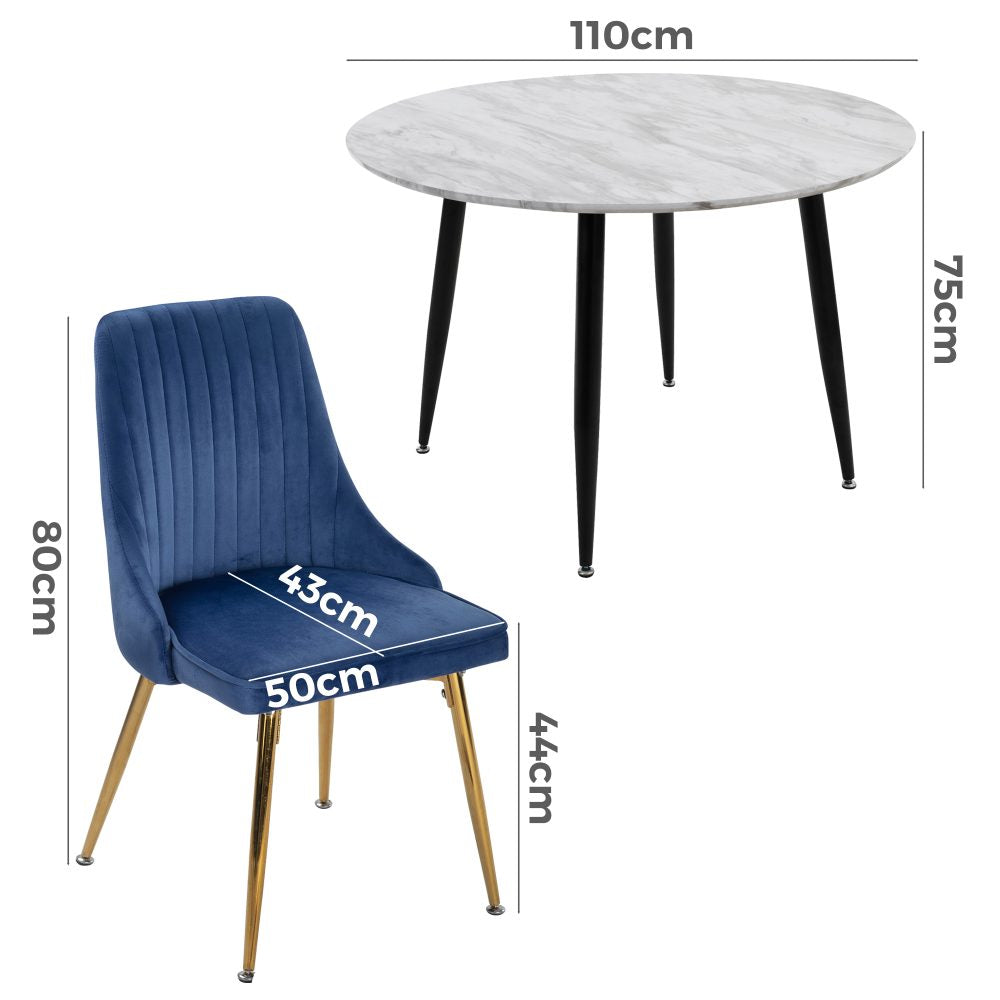 Ocean Velvet Dining Set