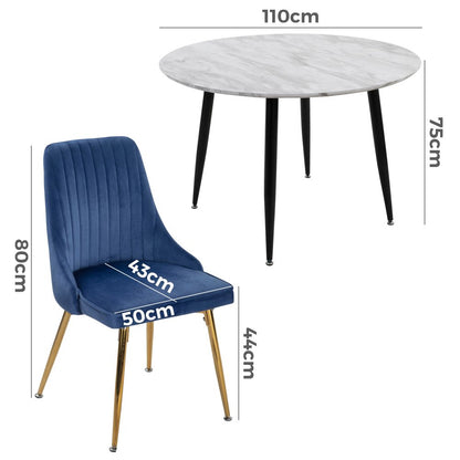 Ocean Velvet Dining Set