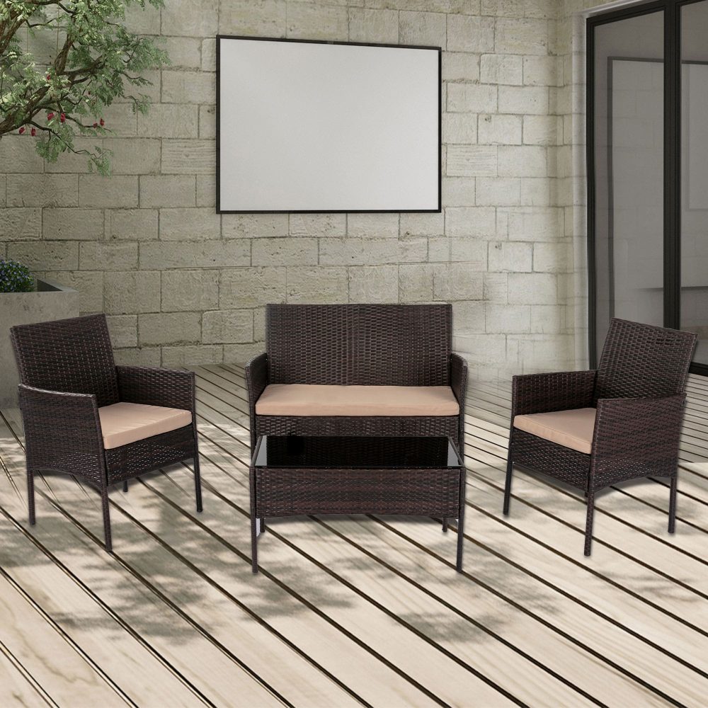 Breeze 4-Seat Wicker Outdoor Lounge Set