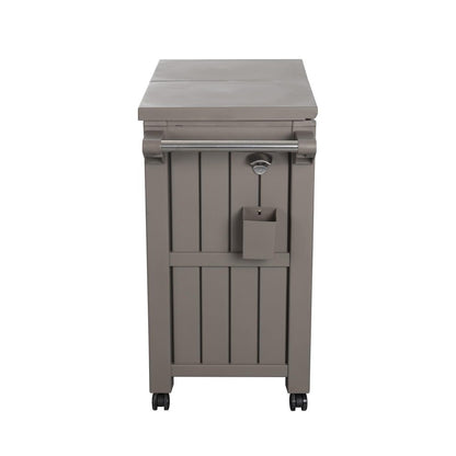 Garden Bar Serving Cart with Cooler (Taupe)