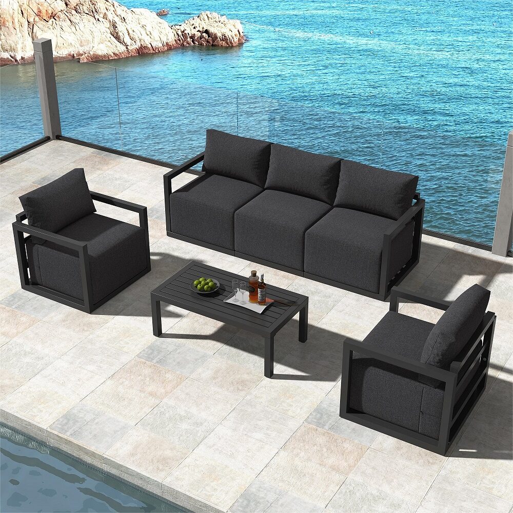 Alfresco 5-Seater Deep-Seated Patio Set – Charcoal Grey