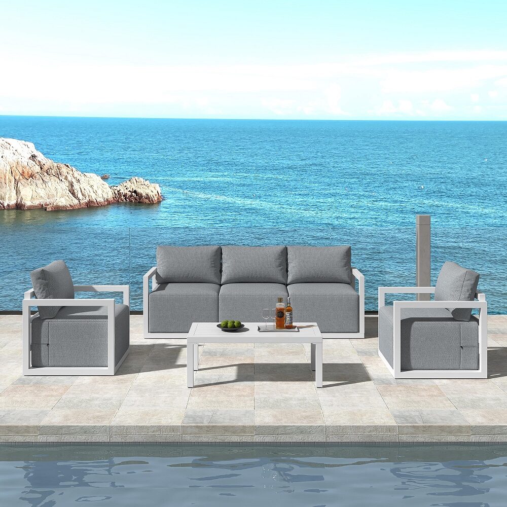 Alfresco 5-Seater Deep-Seated Patio Set – White