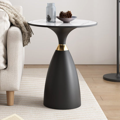 Midnight Elegance Drum Side Table