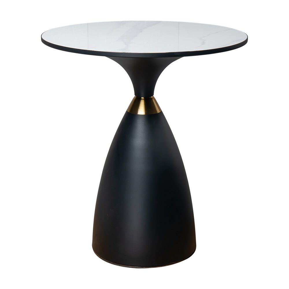 Midnight Elegance Drum Side Table