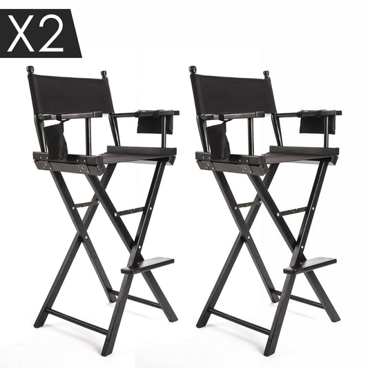 2X Director Movie Folding Tall Chair 75cm DARK HUMOR