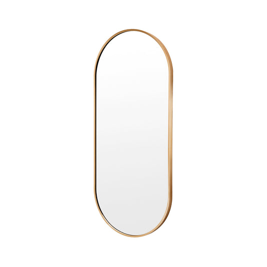 Wall Mirror Oval Aluminum Frame Bathroom 45x100cm GOLD