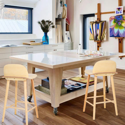 Wooden Bar Stool Dining Chair Ash Wood ELISE 65cm