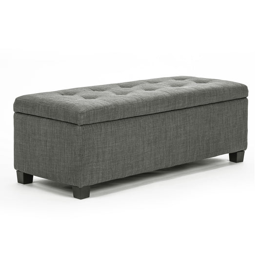 Storage Ottoman Stool 102cm Fabric DARK GREY