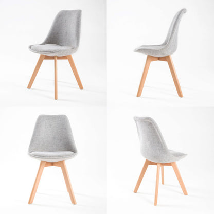 4X Retro Dining Cafe Chair Padded Seat GREY