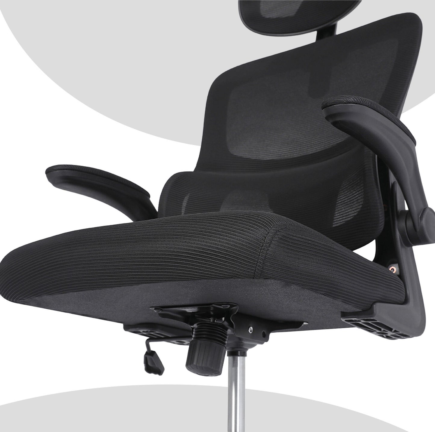 Work Office Chair - Lumber Support, Flip-up Armrest, Adjustable Headrest SITIO - Black