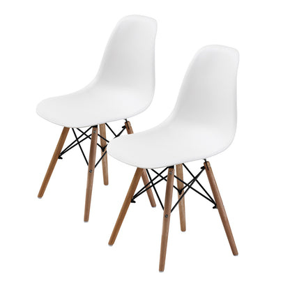 2X Retro Dining Cafe Chair DSW WHITE