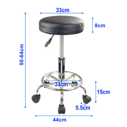 Swivel Salon Barber Stool Chair Round Type BLACK