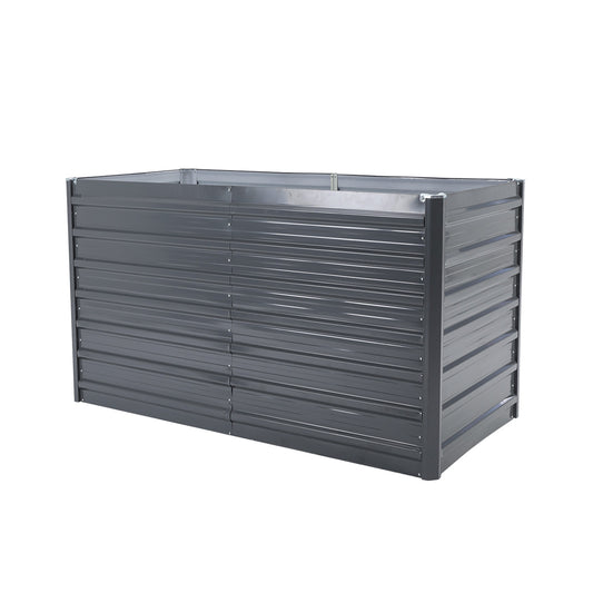 2-in-1 Raised Garden Bed Galvanised Steel Planter 240 x 80 x 77cm GREY