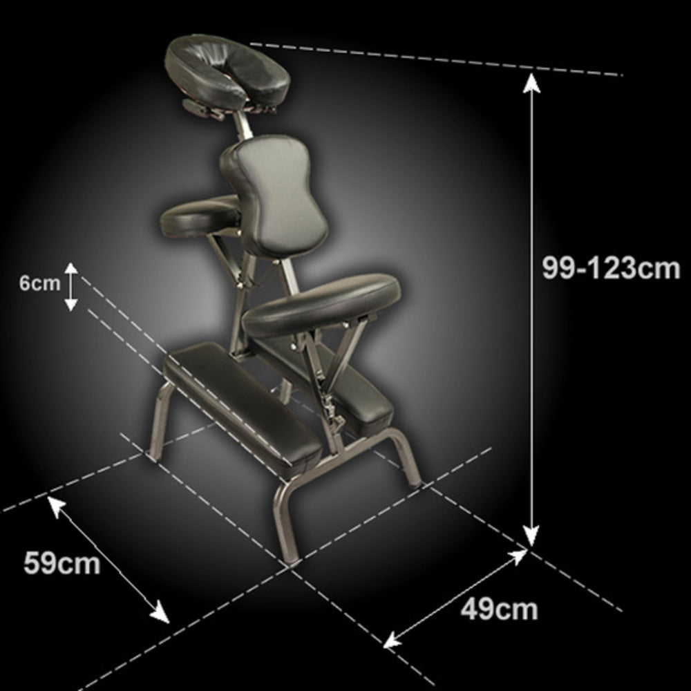 Aluminium Portable Beauty Massage Foldable Chair Table BLACK