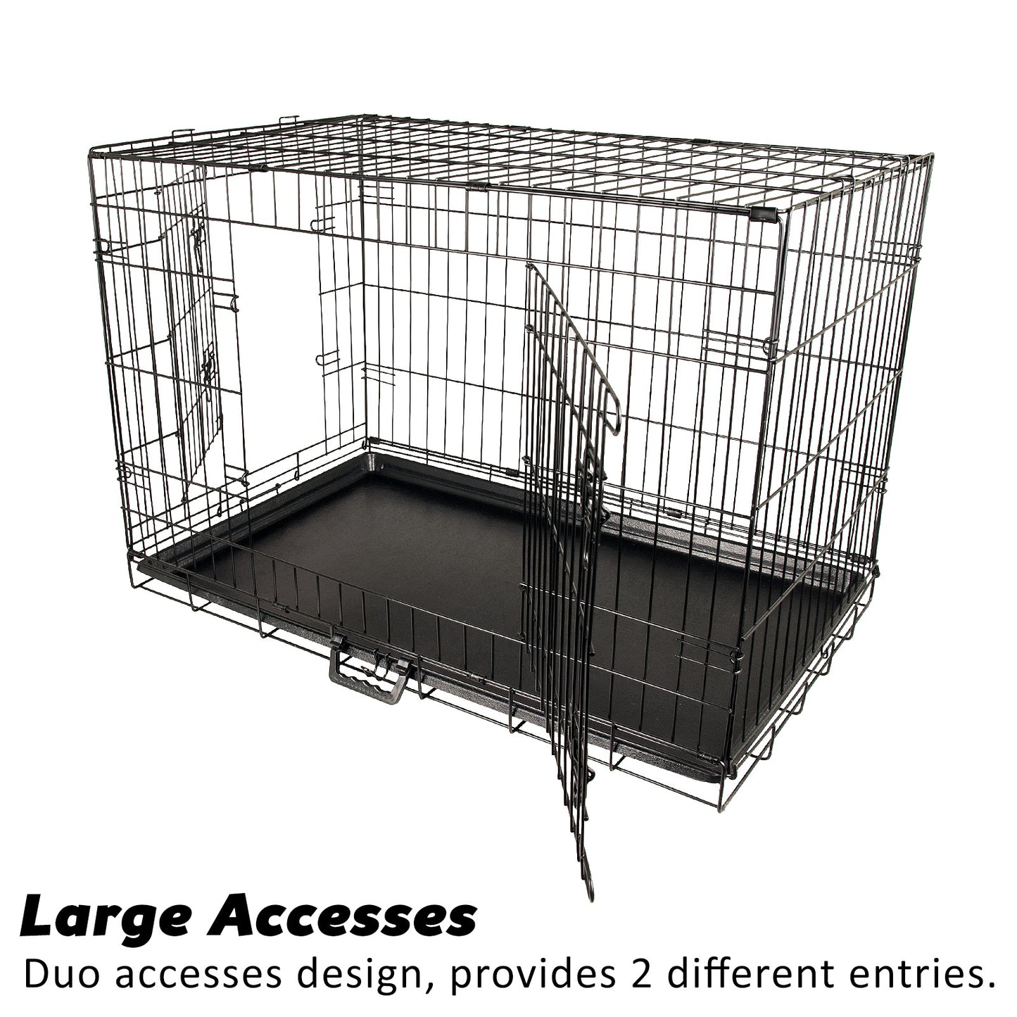 Wire Dog Cage Crate 24in with Tray + Cushion Mat + PINK Cover Combo