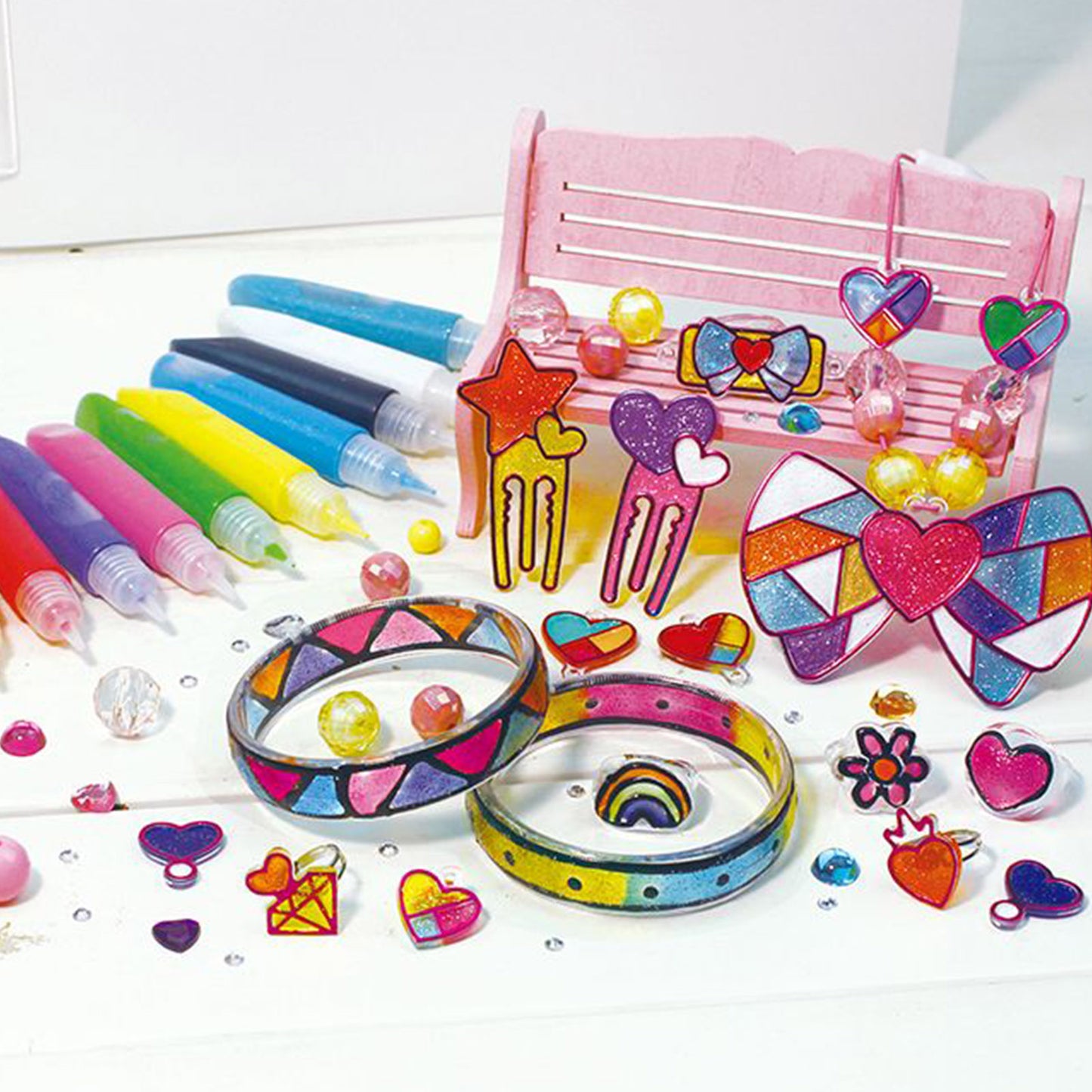 Colorato Trendy Jewellery Glass Art Deco - DIY Craft Kit for Kids Painting Set