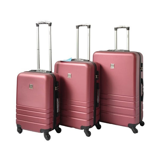 ABS Luggage Suitcase Set 3 Code Lock Travel Carry  Bag Trolley Maroon 50/60/70