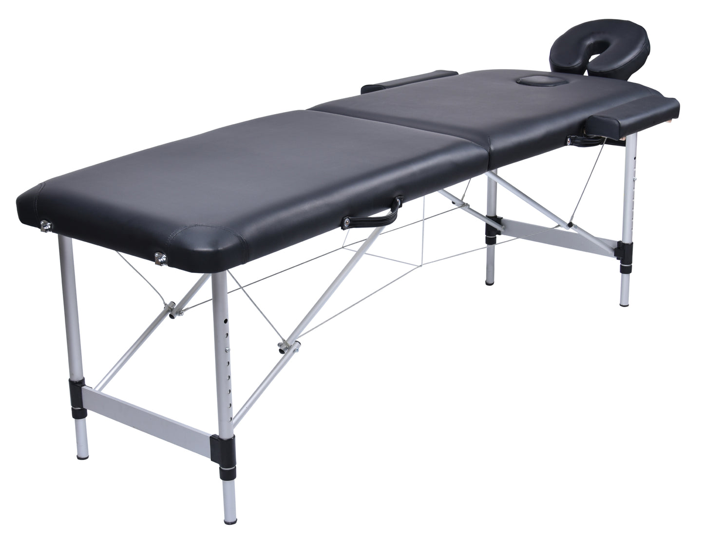 YES4HOMES 2 Fold Portable Aluminium Massage Table Massage Bed Beauty Therapy Black