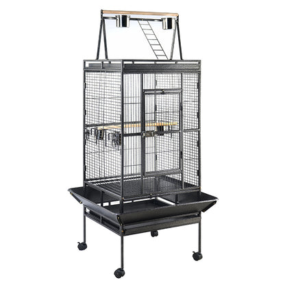 YES4PETS 174 cm Large Bird Budgie Cage Parrot Aviary With Metal Tray and  Wheel