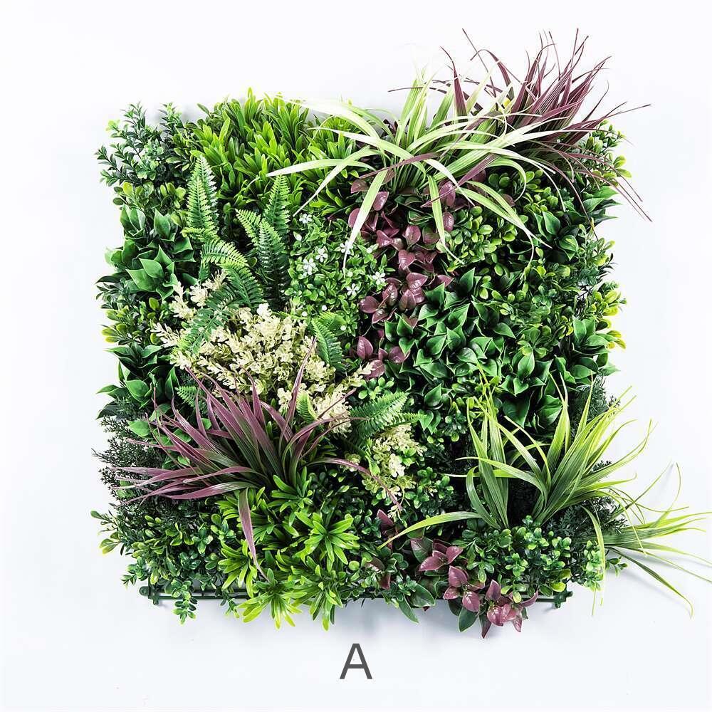 YES4HOMES 3 Artificial Plant Wall Grass Panels Vertical Garden Foliage Tile Fence 50X50 CM