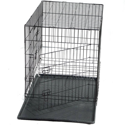 YES4PETS 24' Collapsible Metal Dog Rabbit Crate Puppy Cage Cat Carrier With Divider